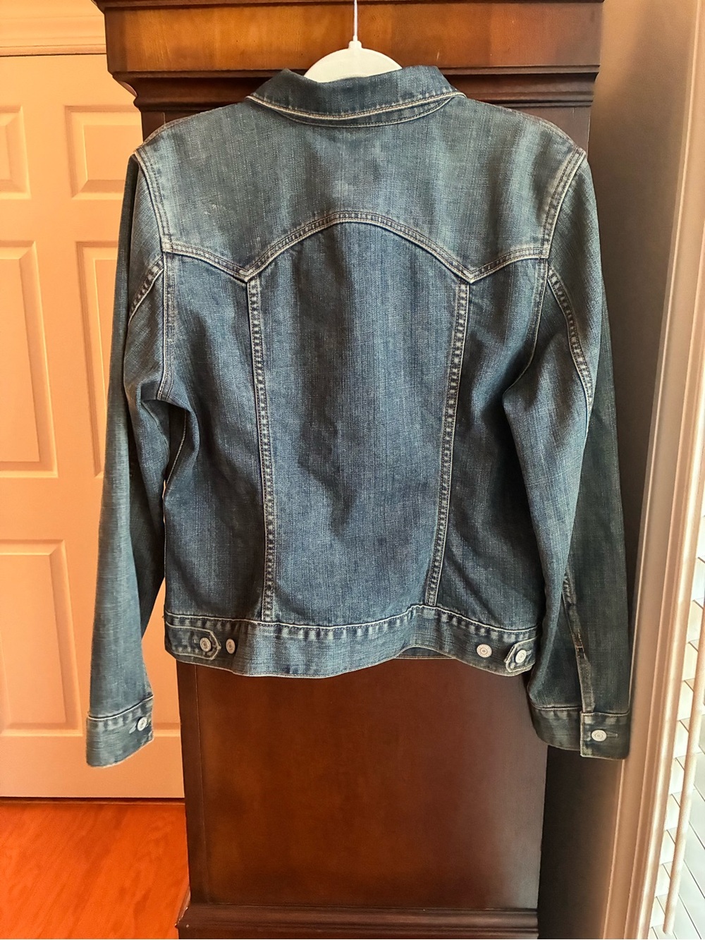 GAP Stretch Denim Jacket Medium Wash Fitted Y2K Women’s M - Picture 5 of 5